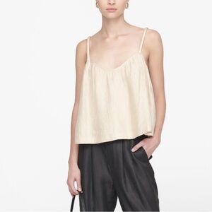 Anine Bing Cream Theodora Spaghetti Tank Top Small